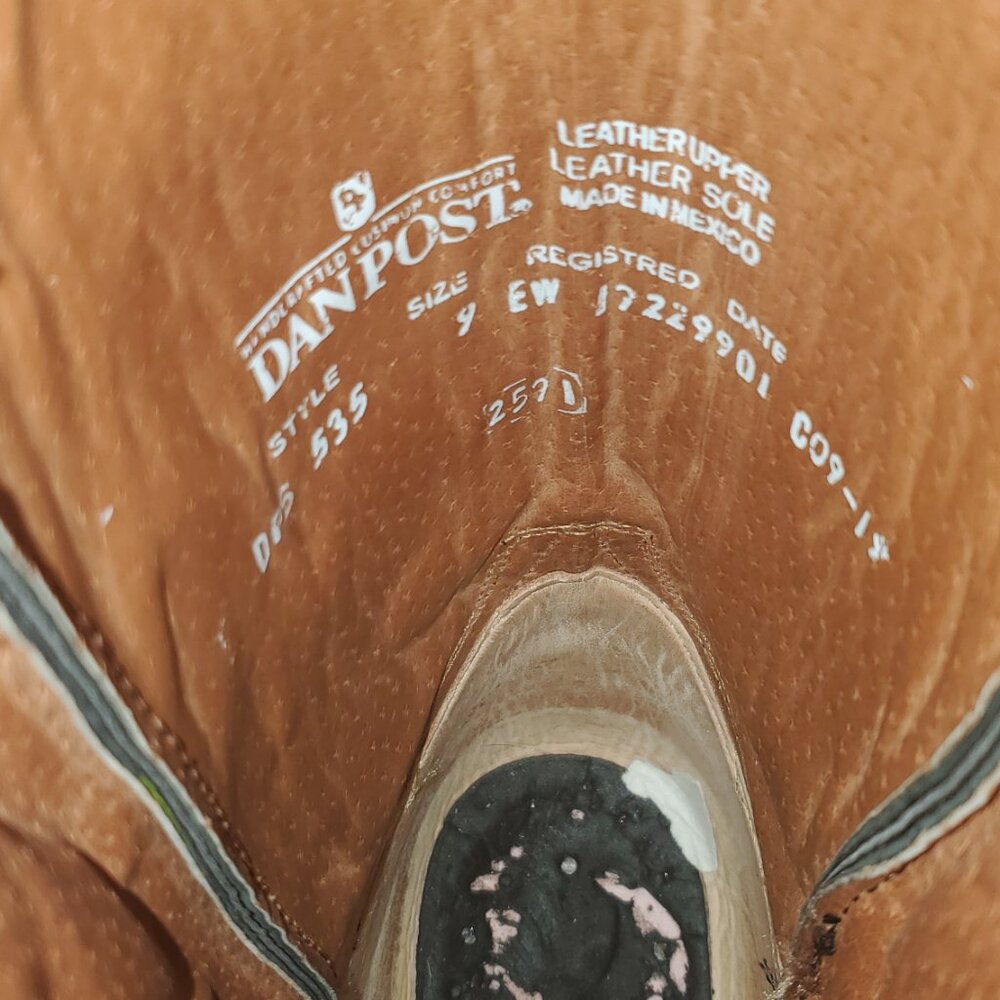 Genuine EEL Dan Post Boots EUC 9 EW - Picture 11 of 14